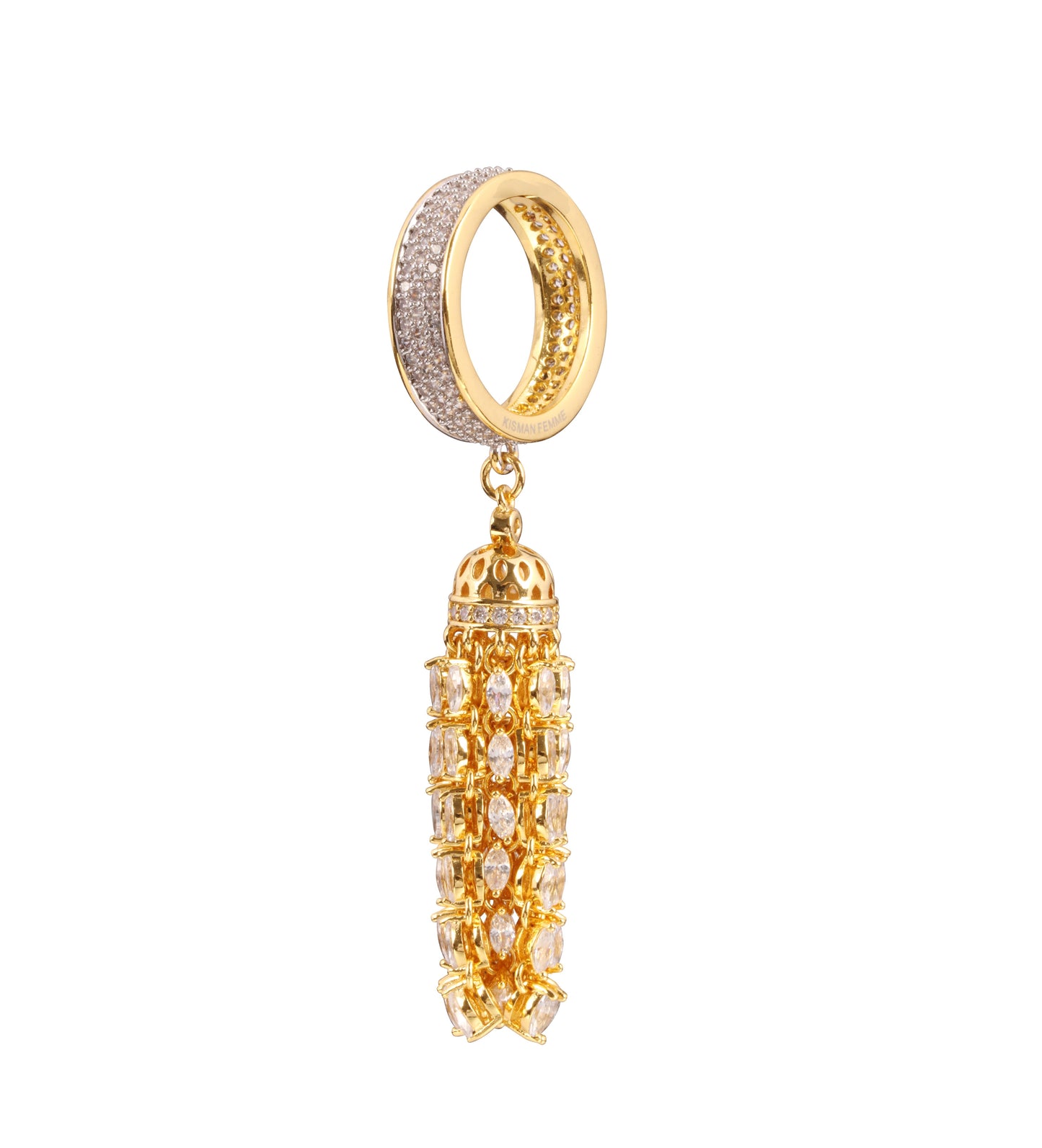 Chandelier Tassel Ring – White or Gold Plated Sparkling Crystal