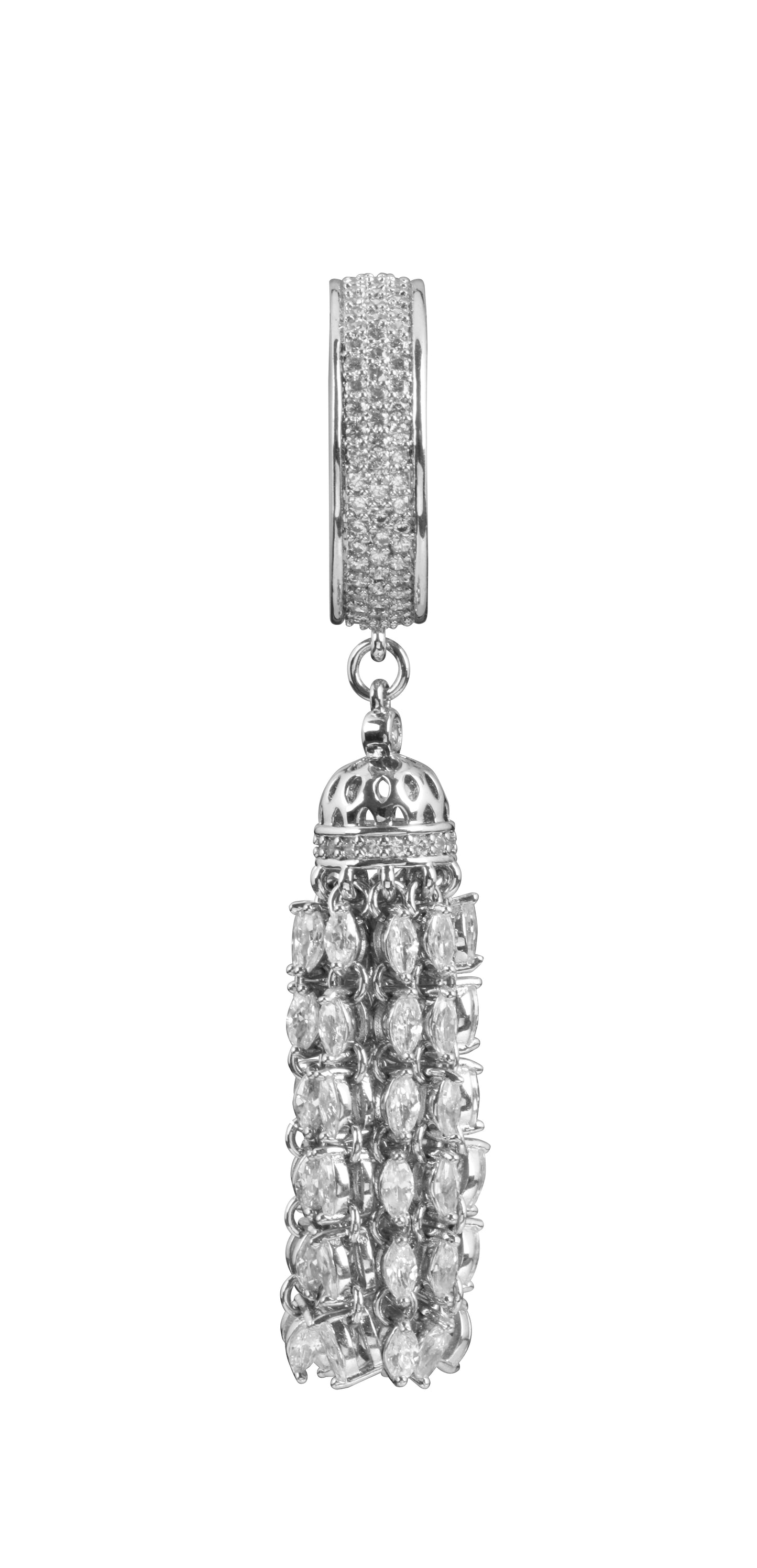 Chandelier Tassel Ring – White or Gold Plated Sparkling Crystal