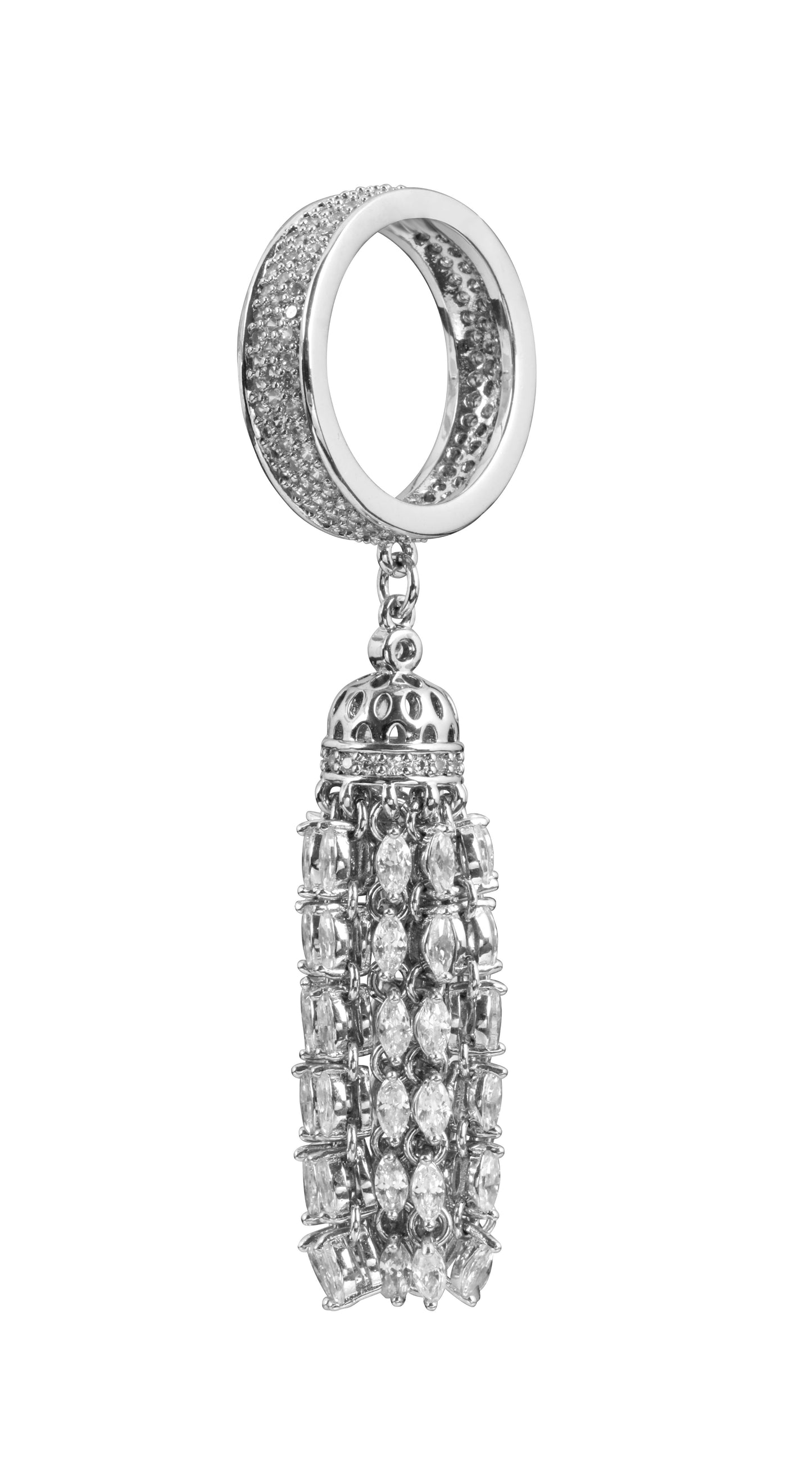 Chandelier Tassel Ring – White or Gold Plated Sparkling Crystal