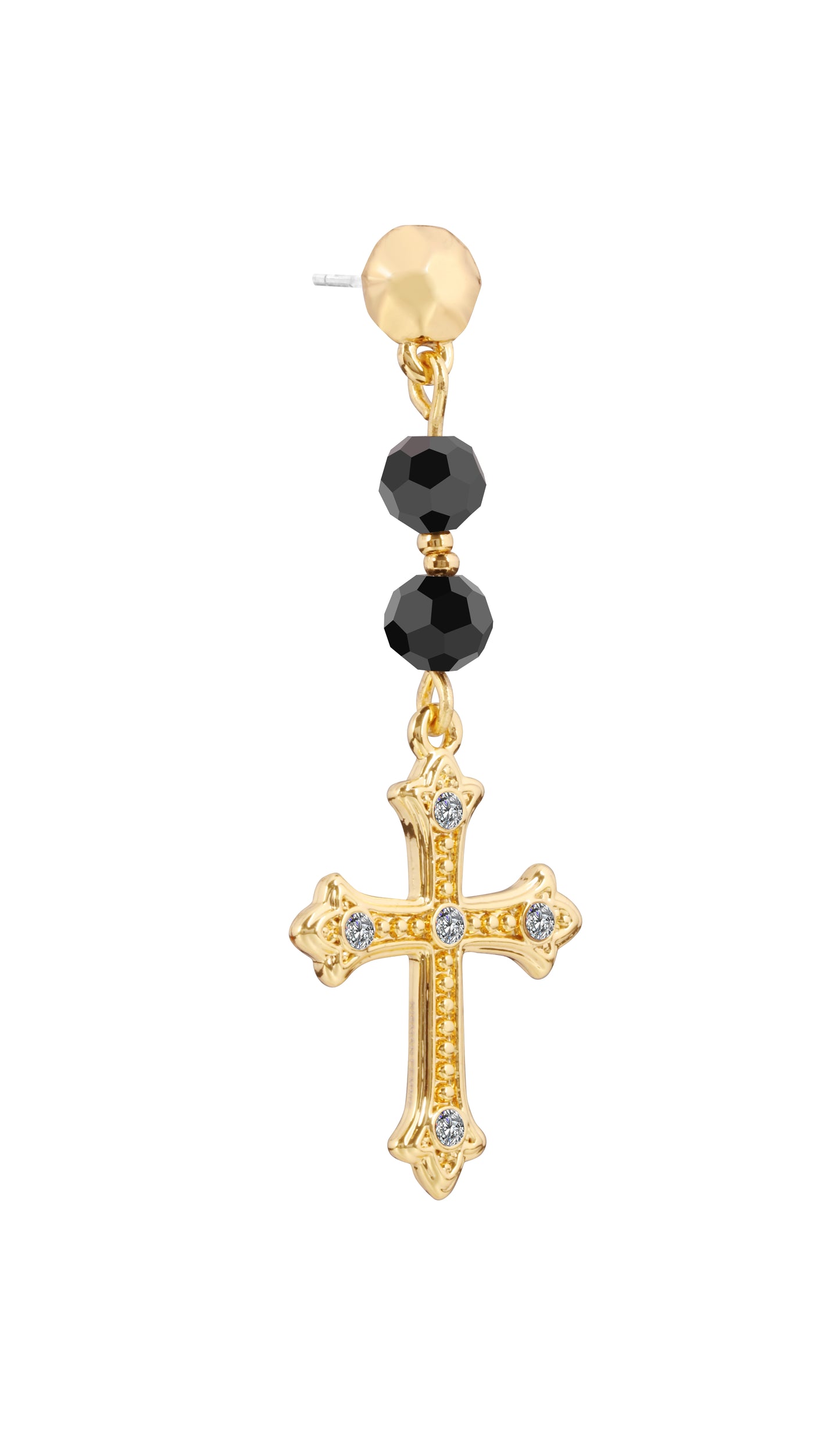 Elegant Cross Dangle Earrings – Gold-Plated Luxury for Evening Looks
