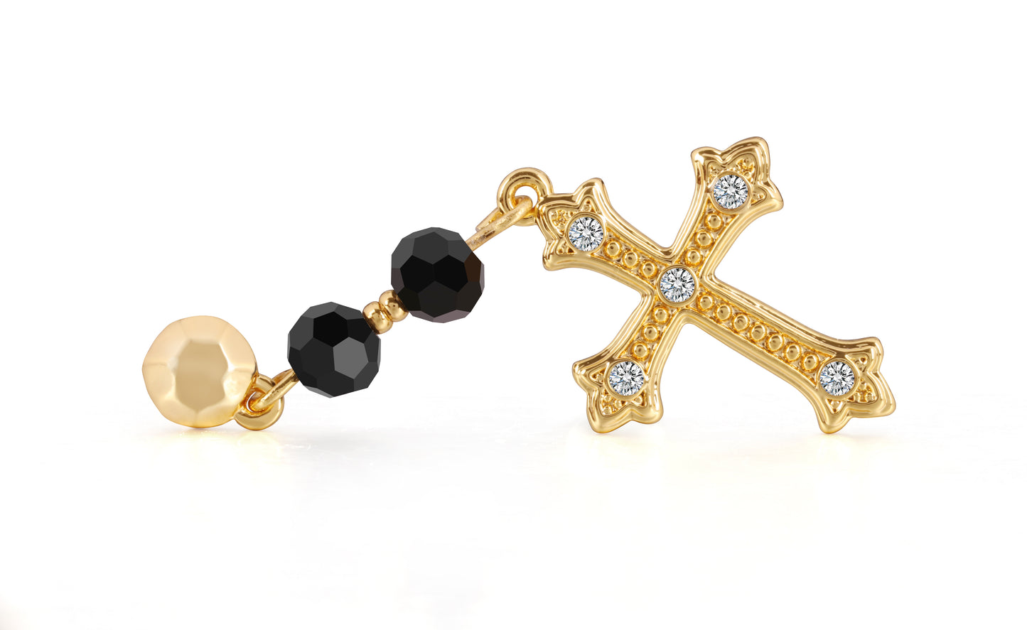 Elegant Cross Dangle Earrings – Gold-Plated Luxury for Evening Looks