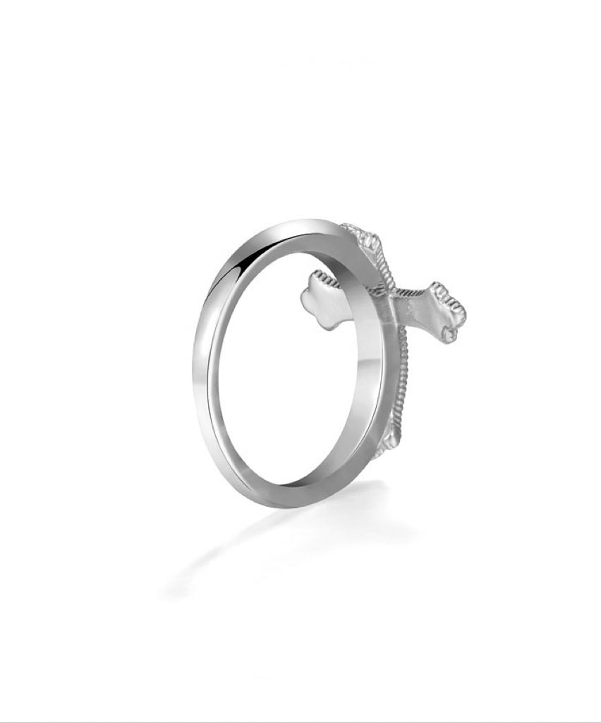 Mystique Cross Ring – 24K White Gold Plated Punk Style
