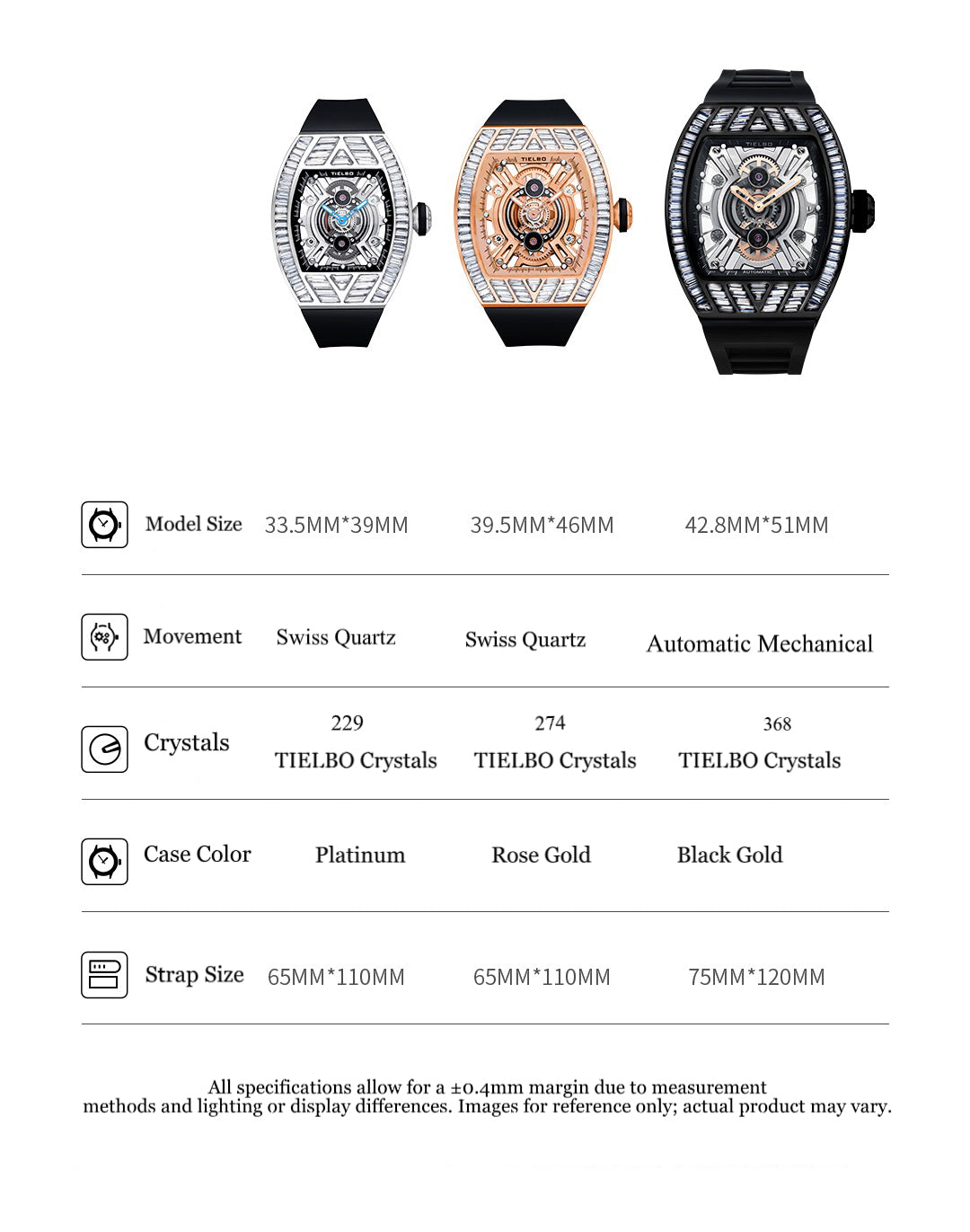 TIELBO Crystal Series Storm Watch