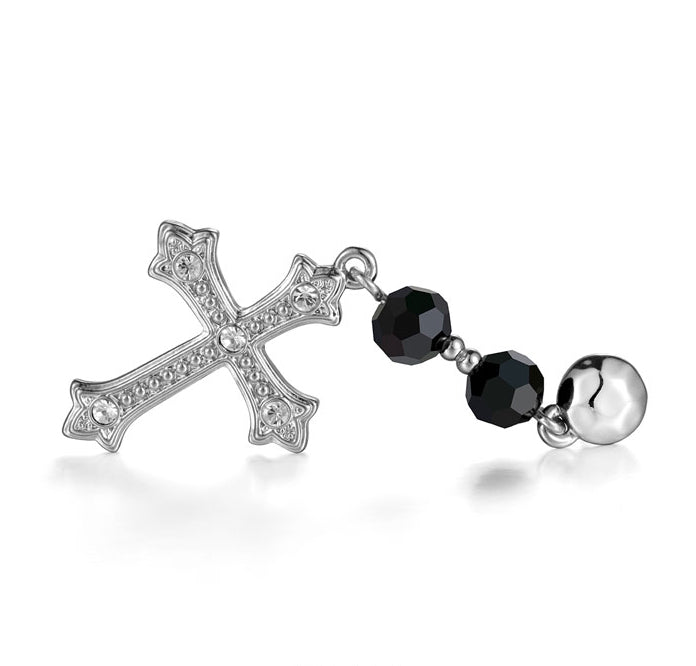 Elegant Cross Dangle Earrings – Gold-Plated Luxury for Evening Looks