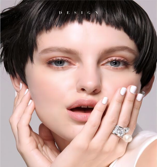 Elegant Pearl Ring – White Gold Plated with Shell Pearl & Zircon