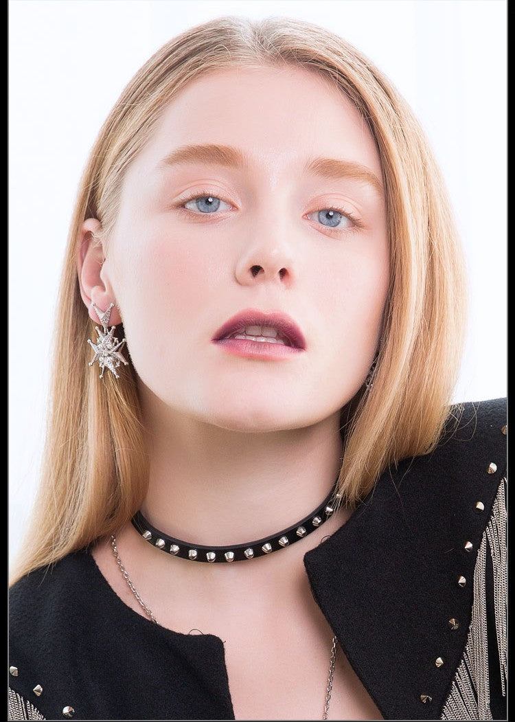 Swallow Earrings – White Gold Plated with Zircon & Shell Pearl