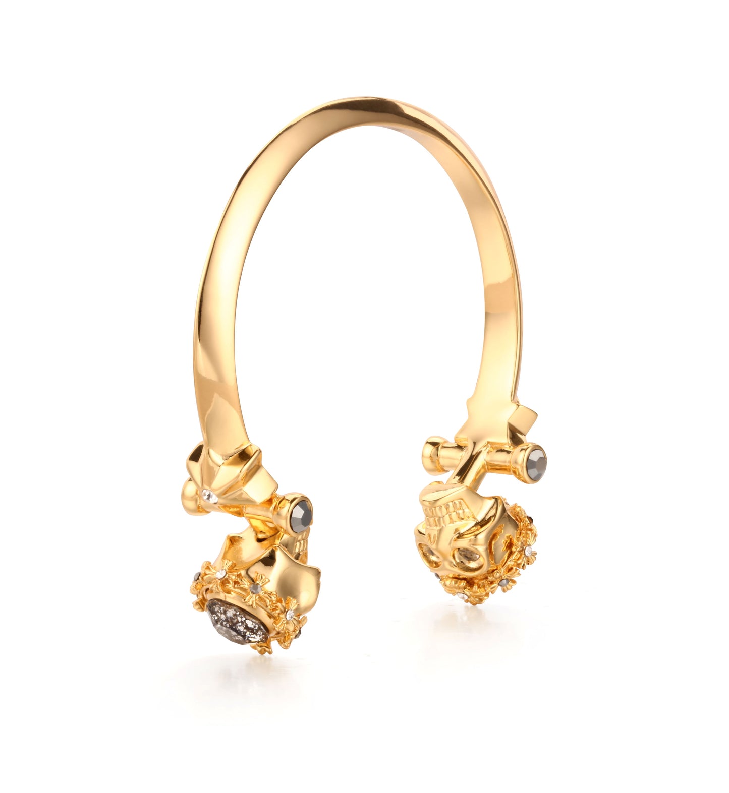 Cracked Skull Bracelet – 24K Gold Plated with Swarovski Crystal