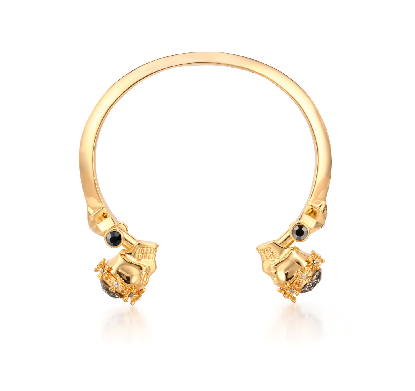 Cracked Skull Bracelet – 24K Gold Plated with Swarovski Crystal