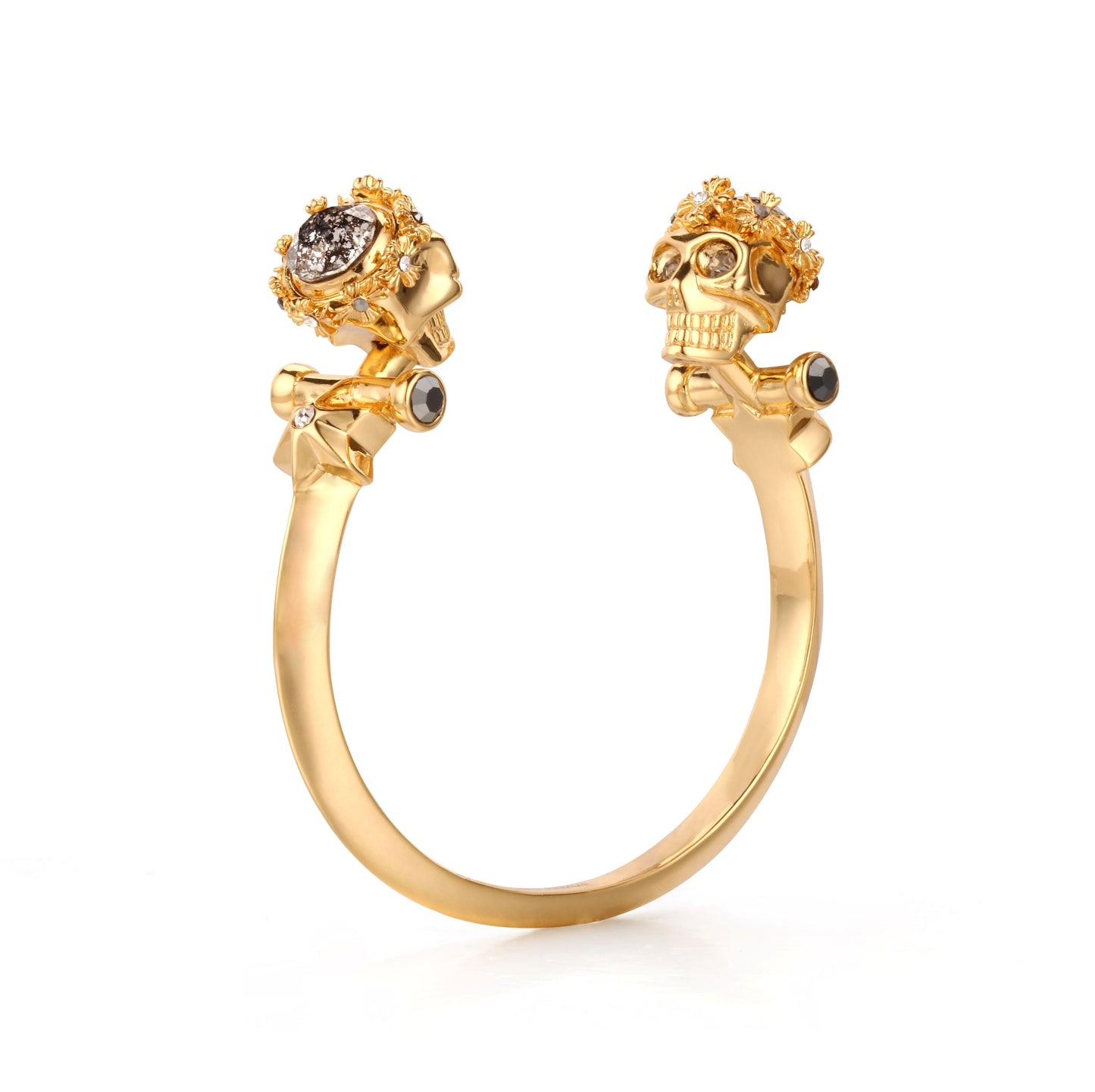 Cracked Skull Bracelet – 24K Gold Plated with Swarovski Crystal