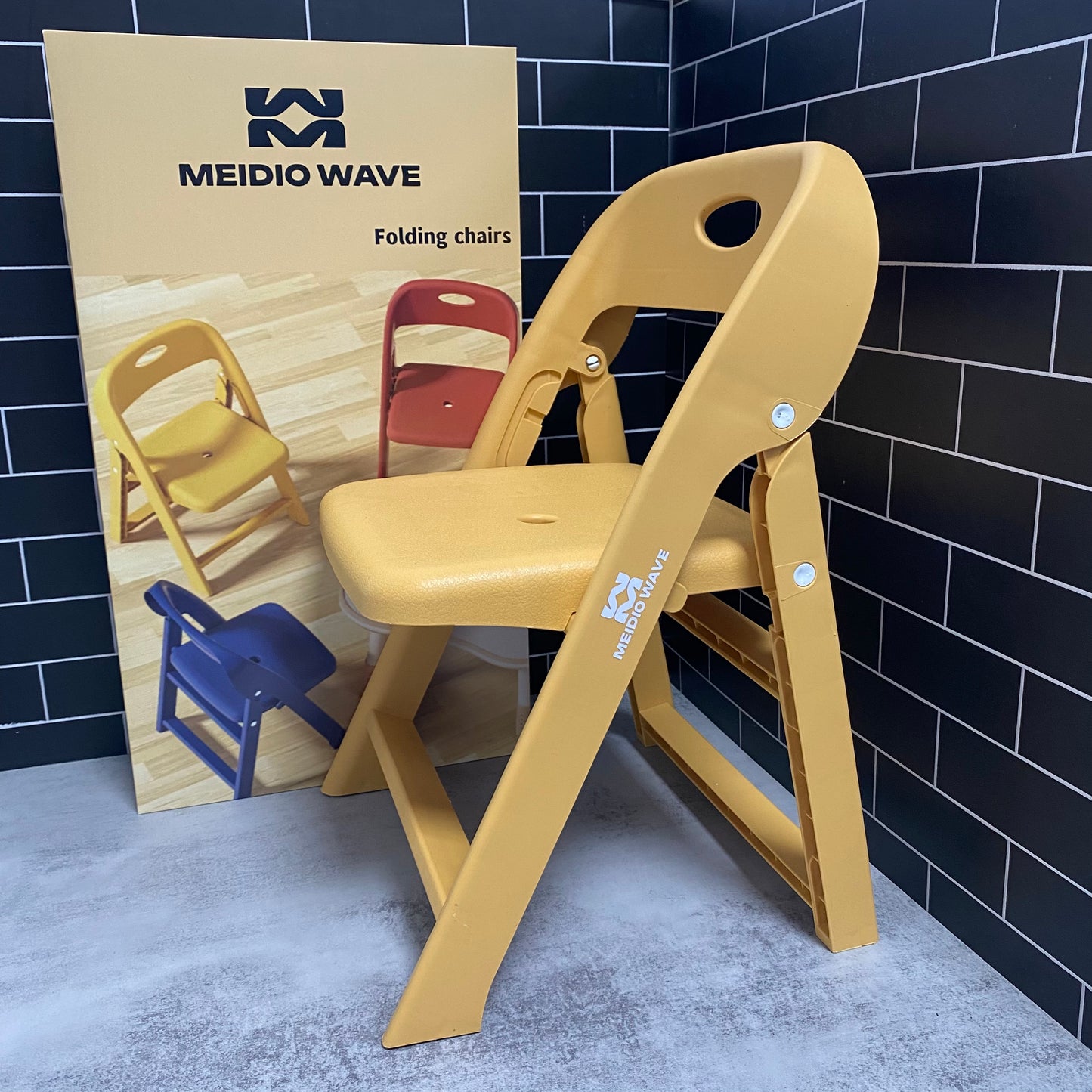 Meidiowave Kids Dinning Chair Yellow Plastic Folding Chair