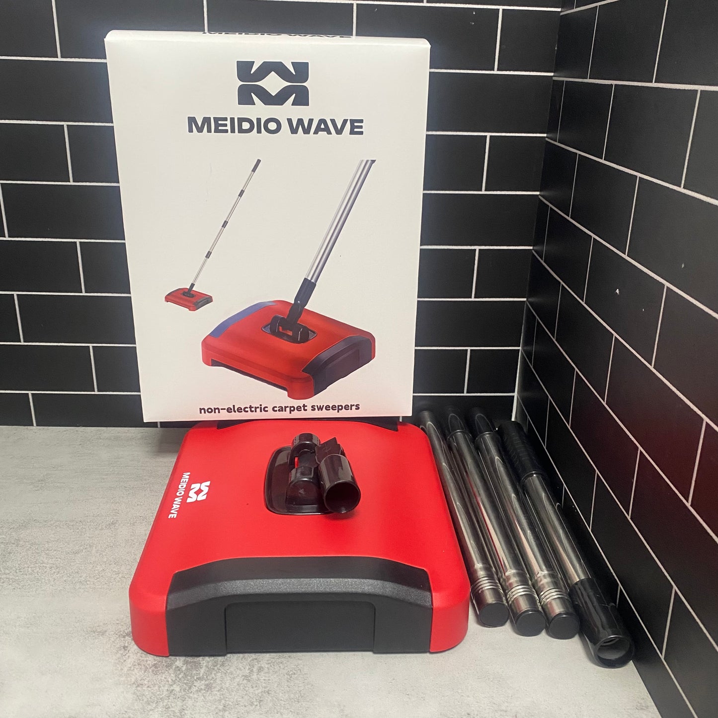 Meidiowave Carpet Floor Sweeper 43 inch Detachable Carpet Cleaner for Pet Hair Dust Debris