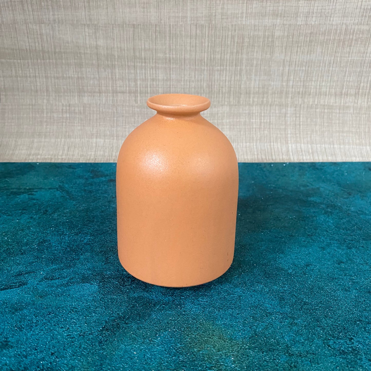 WM Orange Ceramic Vase 1 Set, Orange Modern Bud Vase, Orange Vase For Home Decor