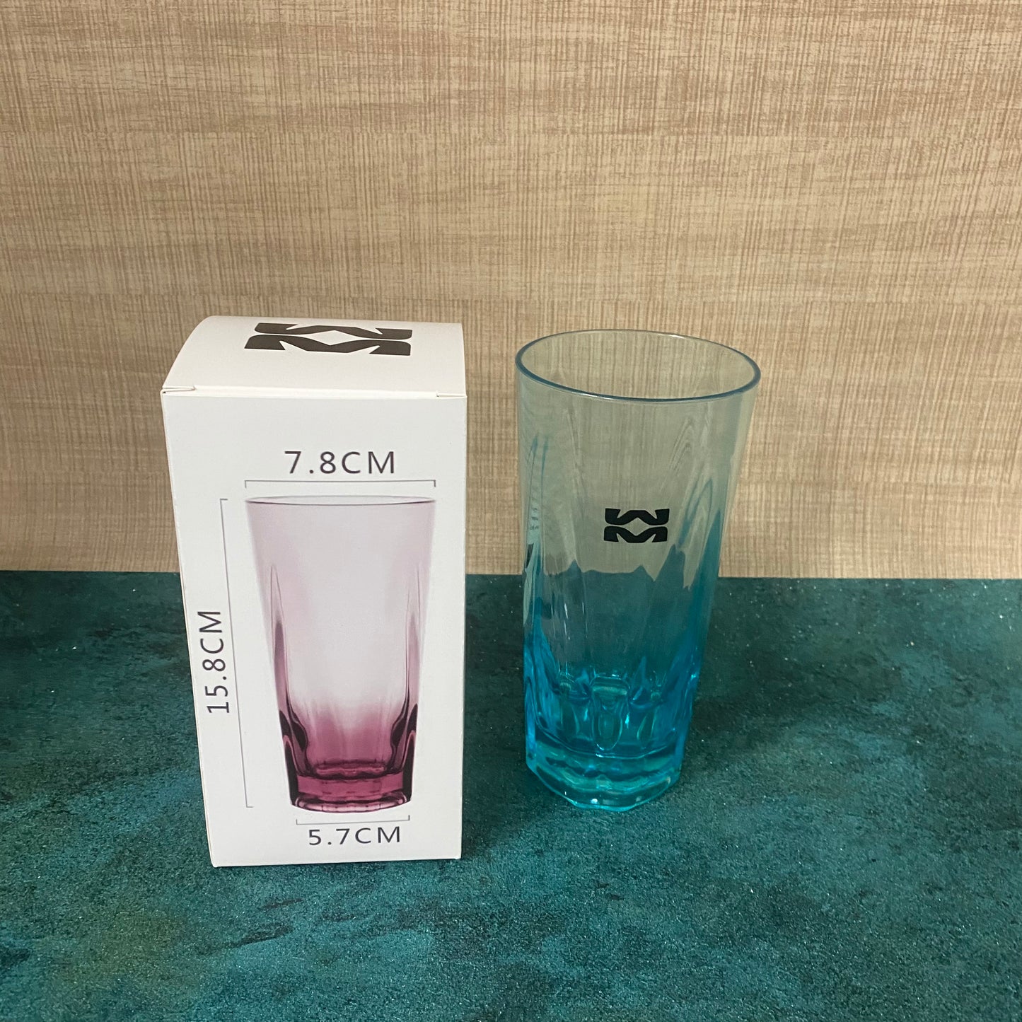 WM Acrylic Drinking Glasses 1 Pc Ripple Clear Water Cup