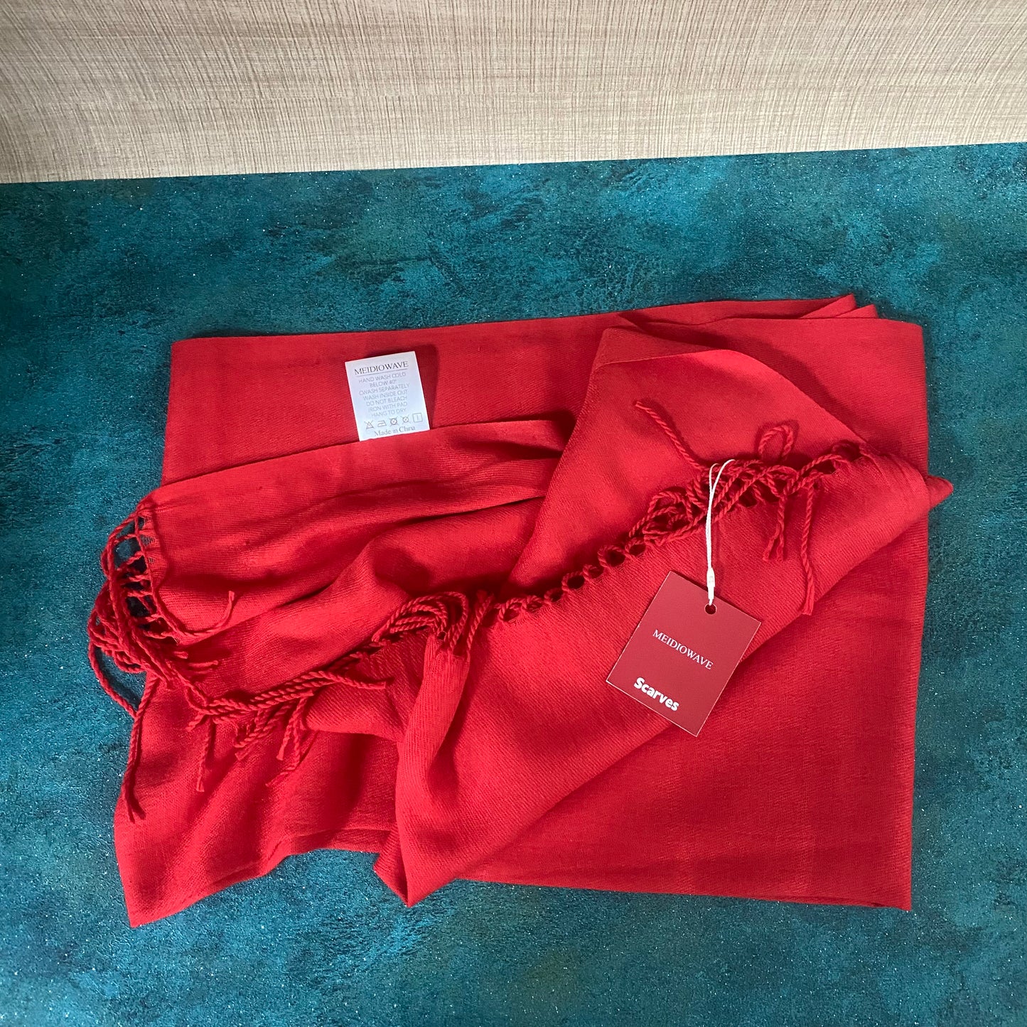 Meidiowave Red Cashmere Scarf Unisex