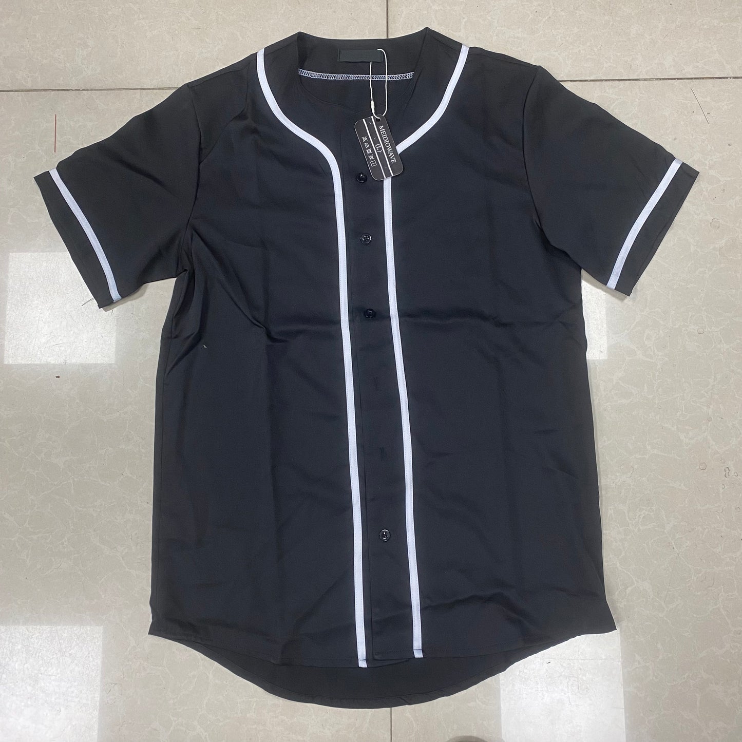 Meidiowave Mens Baseball Jersey Button Down Shirt Short Sleeve Hispter Hip Hop Sports Uniform