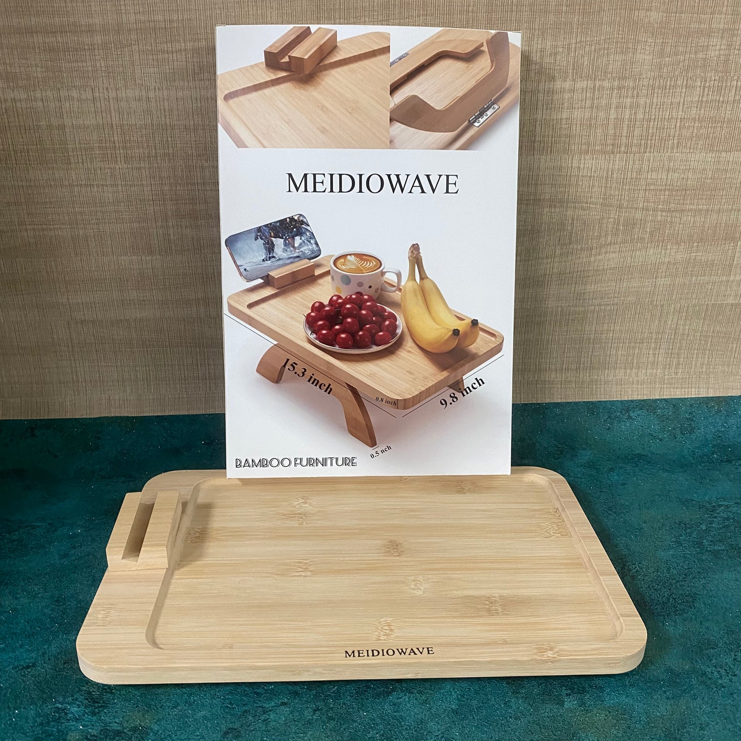 Meidiowave Sofa Armrest Tray Sofa Clip Tray Bamboo Couch Arm Table Tray For TV Dinners