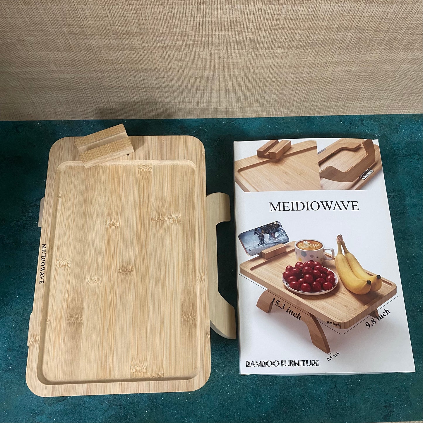 Meidiowave Sofa Armrest Tray Sofa Clip Tray Bamboo Couch Arm Table Tray For TV Dinners