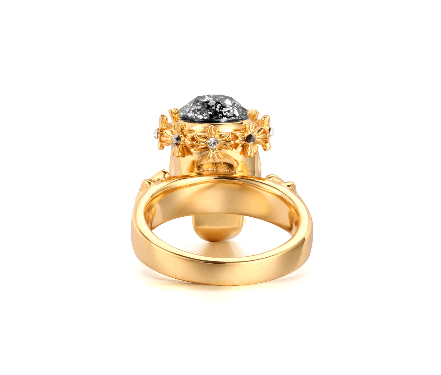 Skull Ring – 24K Gold Plated with Swarovski Crystal