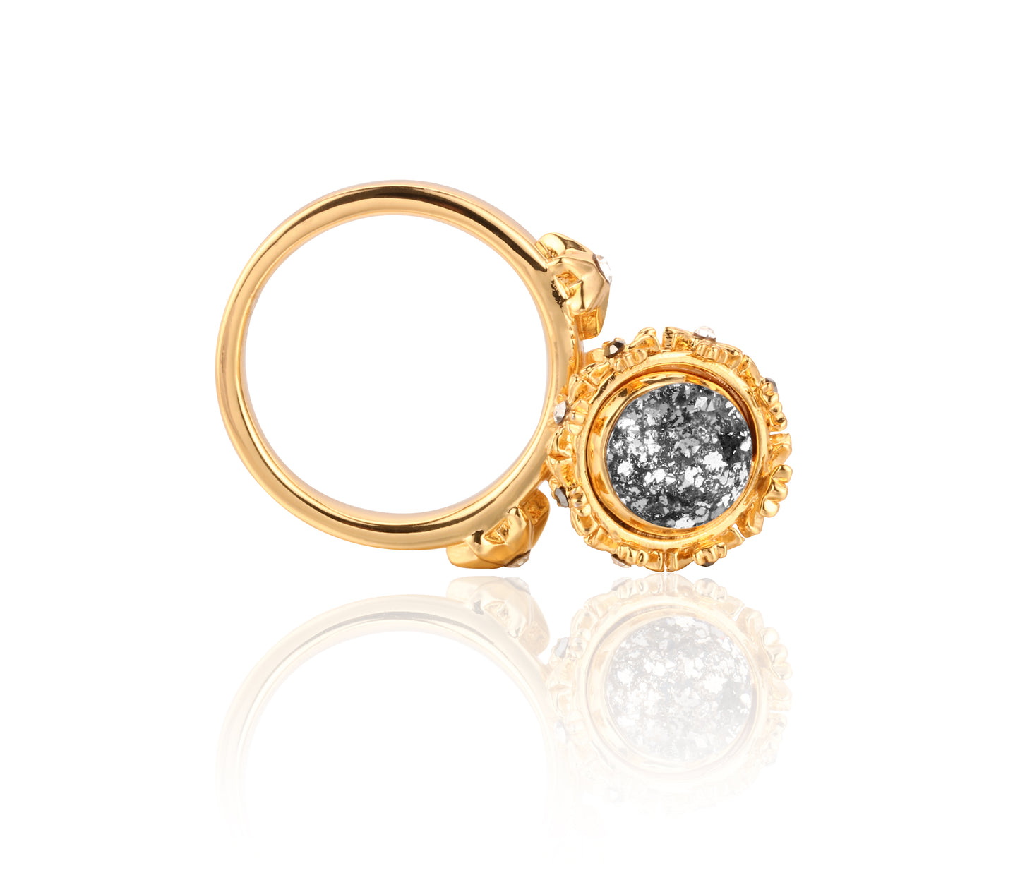 Skull Ring – 24K Gold Plated with Swarovski Crystal