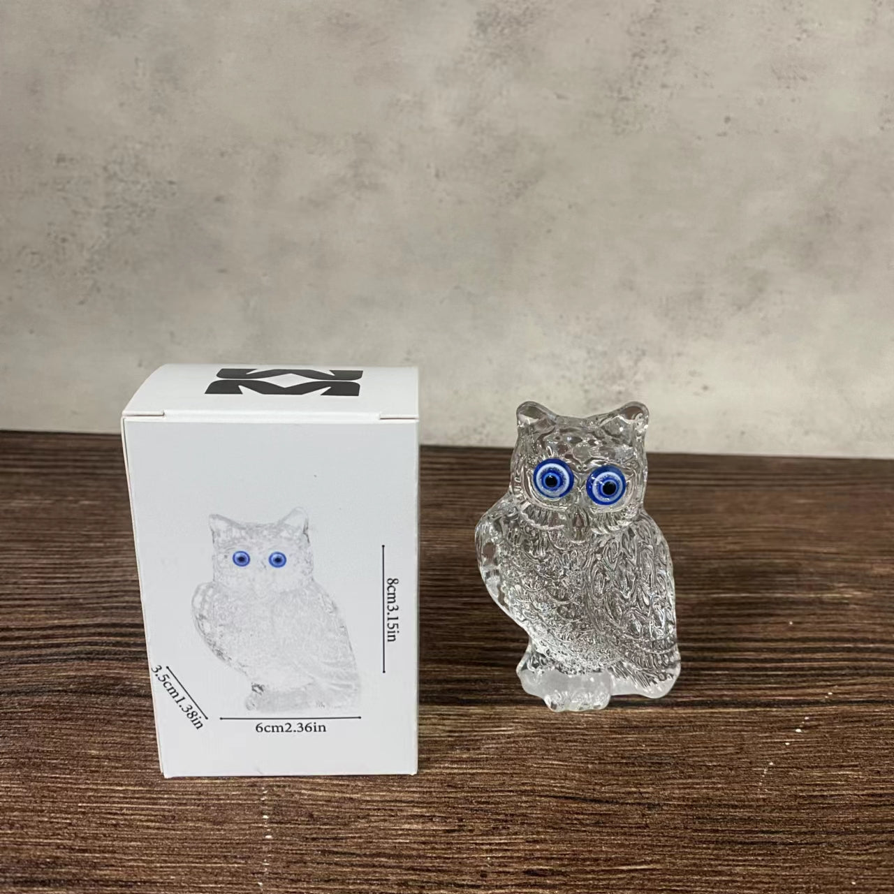 WM Crystal Owl Ornament ,Clear Owl Gift, Decor For Home, Office, Or Party