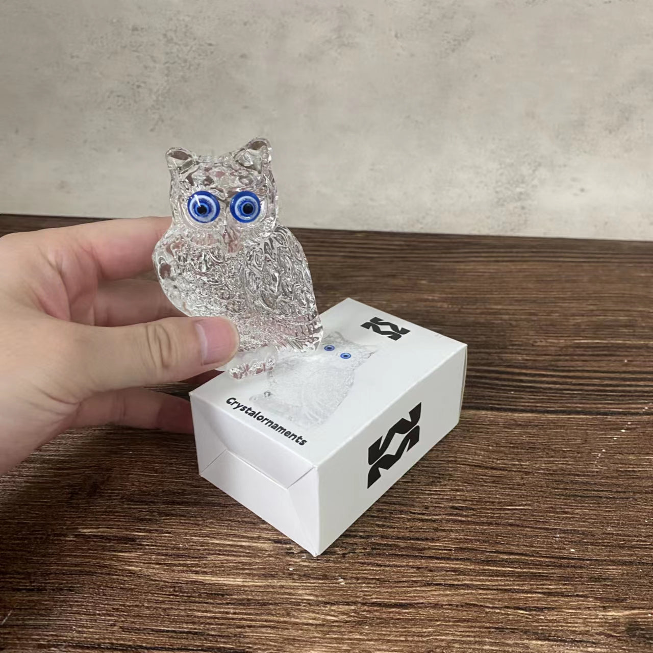 WM Crystal Owl Ornament ,Clear Owl Gift, Decor For Home, Office, Or Party