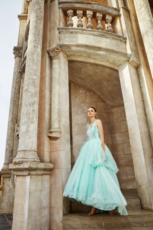 AKSC Green Tulle Ball Gown