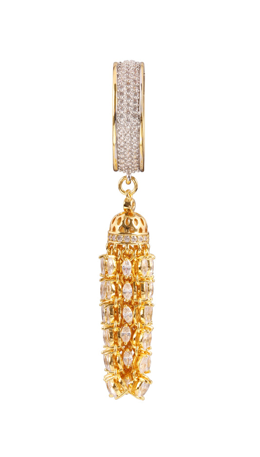 Chandelier Tassel Ring – White or Gold Plated Sparkling Crystal